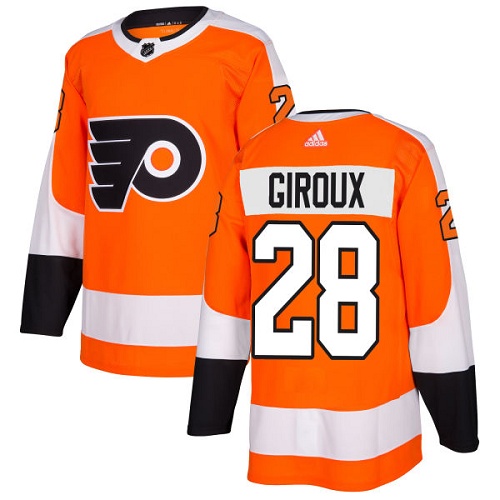 Adidas Flyers #28 Claude Giroux Orange Home Authentic Stitched NHL Jersey - Click Image to Close